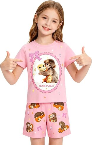 Punch Monkey Shirts for Kids Shorts and Shorts Set Boys Girls Casual Outfit in Saudi Arabia