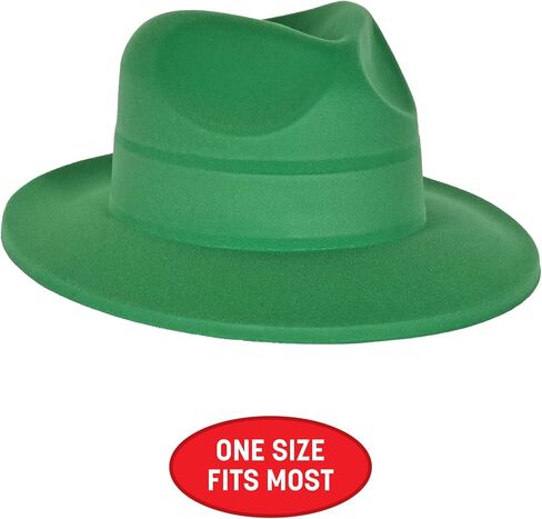 Beistle Green Velour Fedora Hats – 5 Pack, Soft Touch Plastic Fedoras, St. Patrick’s Day Irish Costume Accessories, Classic Gangster Style Party Headwear, Photo Booth Props for Holiday Event Outfits in Kuwait