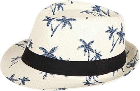 Straw Beach Hat Fedora Panama Printed Sunhat in Kuwait
