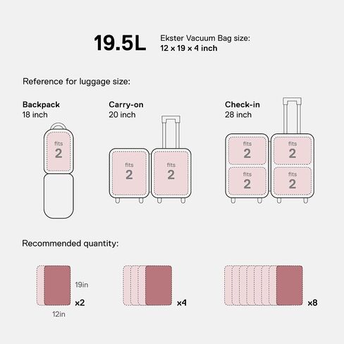 Ekster TravelPack Vacuum Kit Plus – Vacuum Seal Bags for Clothing Travel with Electric Air Pump, Compression Packing Cubes Alternative, Space Saver, Fits 10+ Days | Travel Essentials 2026 in Kuwait