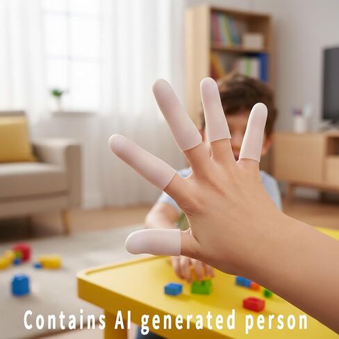 20pcs Closed Kids Silicone Finger Protectors, fingertip Bandages cots Sleeves Covers, Great for Finger Arthritis, Finger Cracking, Finger Pain Relief in Saudi Arabia
