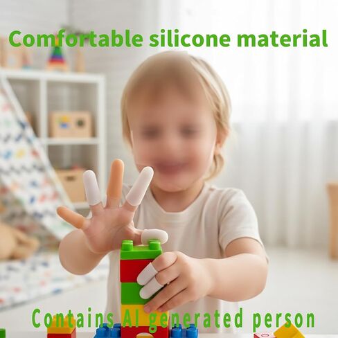 20pcs Closed Kids Silicone Finger Protectors, fingertip Bandages cots Sleeves Covers, Great for Finger Arthritis, Finger Cracking, Finger Pain Relief in Saudi Arabia