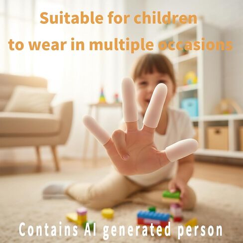 20pcs Closed Kids Silicone Finger Protectors, fingertip Bandages cots Sleeves Covers, Great for Finger Arthritis, Finger Cracking, Finger Pain Relief in Saudi Arabia