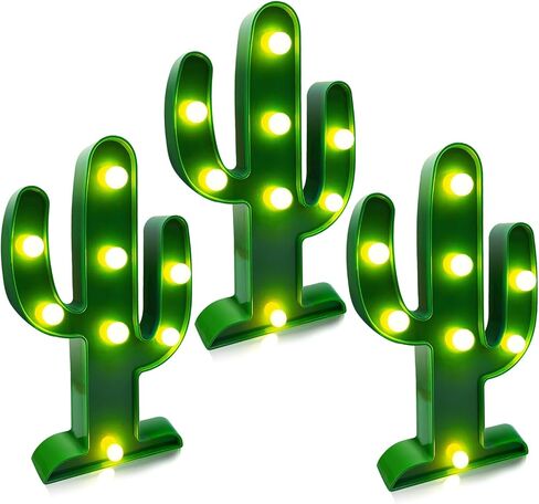 كبير جدًا - 2 حزمة من مصابيح الصبار LED سينكو دي مايو ديكورات 10 × 5.5 بوصة ديكور الصبار المكسيكي زينة حفلات العيد مصباح ليلي لطيف لطاولة غرفة الأطفال وغرفة النوم وغرفة المعيشة هدية للحفلات المنزلية in Kuwait
