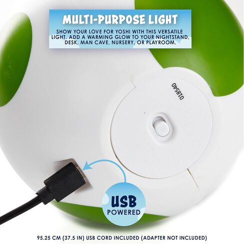 Paladone Super Mario Yoshi Egg Light - مصباح مكتب LED صغير، يعمل بمنفذ USB، ديكور غرفة الألعاب، بضائع نينتندو الرسمية in Kuwait