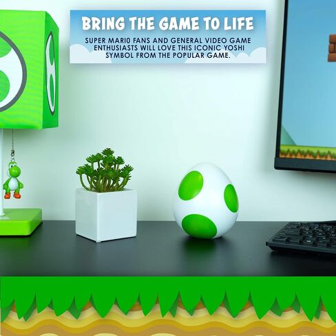 Paladone Super Mario Yoshi Egg Light - مصباح مكتب LED صغير، يعمل بمنفذ USB، ديكور غرفة الألعاب، بضائع نينتندو الرسمية in Kuwait