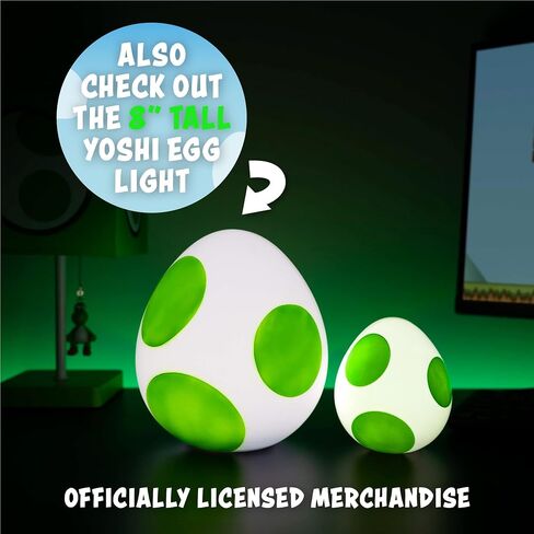 Paladone Super Mario Yoshi Egg Light - مصباح مكتب LED صغير، يعمل بمنفذ USB، ديكور غرفة الألعاب، بضائع نينتندو الرسمية in Kuwait