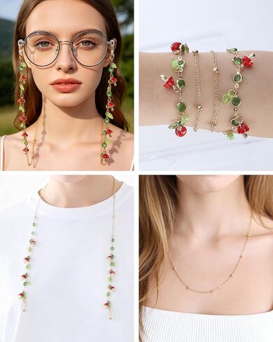 سلسلة النظارات للنساء، حامل النظارات الشمسية حول الرقبة، حزام تثبيت النظارات الساحرة لعيد الميلاد in Kuwait
