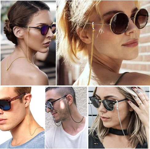 ChainsPro Glasses Chain, Durable and Sturdy Eyeglass Holders Around Neck, Gold/Silver/Black Eyeglasses Chain for Women in Saudi Arabia