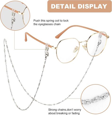 KENDANY Eyeglass Chain Stainless Steel Handmade Necklace for Reading Glasses Sunglass Beaded Chains for Women in Saudi Arabia