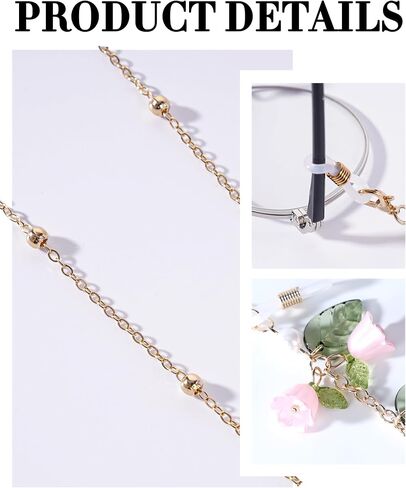 سلسلة نظارات على شكل زهرة للنساء، حامل نظارات شمسية من زنبق الوادي حول الرقبة للنظارات للأصدقاء in Kuwait