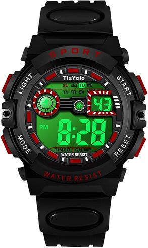 Kids Digital Watch for Boys,50M Waterproof Sport Swimming Watch,7 Color Light,Alarm Stopwatch 12/24 H,Outdoor Wristwatch for Children with Silicone Band,Kids Gift for Teen Boys Ages 6-15 in Saudi Arabia
