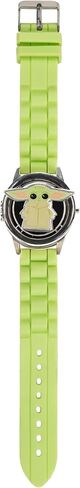 Star Wars The Mandalorian Grogu Kids LCD Watch with Spinning Emblem, Stainless Steel Case, Silicone Strap, Easy-Read Digital Dial, Officially Licensed, Fits Wrists 5.5'' to 8'' in Kuwait