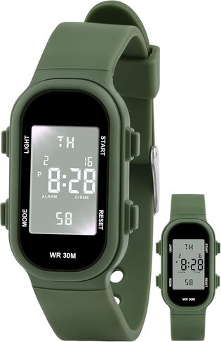 Juboos Kid's Digital Watch for Boys and Girls, Waterproof LCD Digital Sports Kids Watch with 7 Color LED Lights, Stopwatch, Alarm in Kuwait
