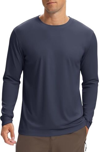 Long Sleeve Shirts for Men UPF 50+ Sun Shirts UV Protection Rash Guard Swim Shirts Fishing Summer Athletic in Kuwait