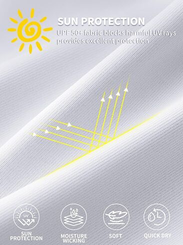 Long Sleeve Shirts for Men UPF 50+ Sun Shirts UV Protection Rash Guard Swim Shirts Fishing Summer Athletic in Kuwait