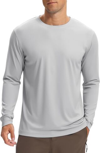 Long Sleeve Shirts for Men UPF 50+ Sun Shirts UV Protection Rash Guard Swim Shirts Fishing Summer Athletic in Kuwait