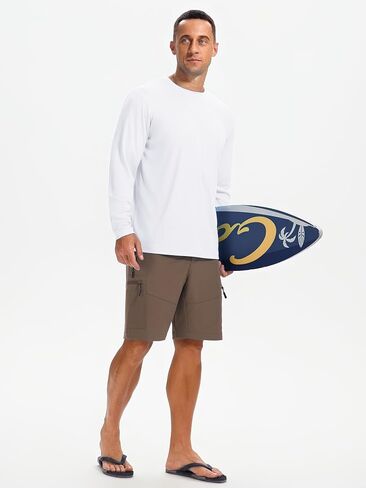 Long Sleeve Shirts for Men UPF 50+ Sun Shirts UV Protection Rash Guard Swim Shirts Fishing Summer Athletic in Kuwait