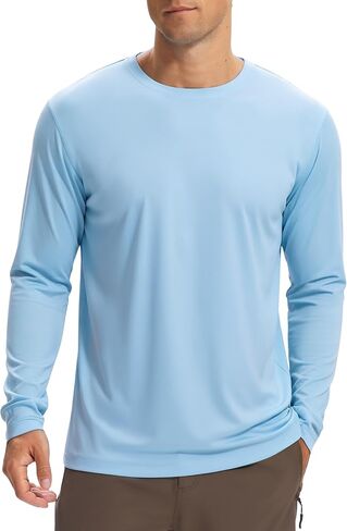 Long Sleeve Shirts for Men UPF 50+ Sun Shirts UV Protection Rash Guard Swim Shirts Fishing Summer Athletic in Kuwait