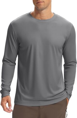 Long Sleeve Shirts for Men UPF 50+ Sun Shirts UV Protection Rash Guard Swim Shirts Fishing Summer Athletic in Kuwait