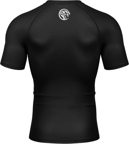 قمصان السباحة الرجالية BJJ Rash Guard من Roadbox بأكمام قصيرة، عامل حماية من الأشعة فوق البنفسجية 50+ Jiu Jitsu، طبقة أساسية مضغوطة لركوب الأمواج MMA No Gi Surfing in Kuwait