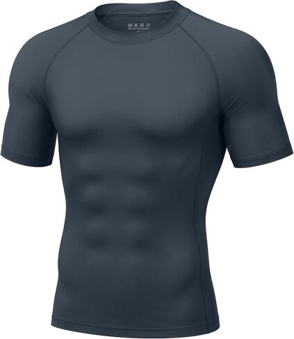 قمصان السباحة الرجالية BJJ Rash Guard من Roadbox بأكمام قصيرة، عامل حماية من الأشعة فوق البنفسجية 50+ Jiu Jitsu، طبقة أساسية مضغوطة لركوب الأمواج MMA No Gi Surfing in Kuwait