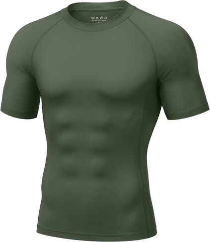 قمصان السباحة الرجالية BJJ Rash Guard من Roadbox بأكمام قصيرة، عامل حماية من الأشعة فوق البنفسجية 50+ Jiu Jitsu، طبقة أساسية مضغوطة لركوب الأمواج MMA No Gi Surfing in Kuwait