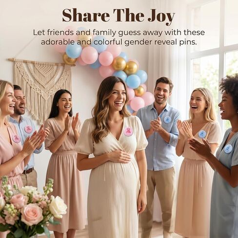 30 Pcs Gender Reveal Button Pins Blue Pink Baby Clothes Team Boy or Girl Badges for Birthday Baby Shower Party Supplies in Saudi Arabia