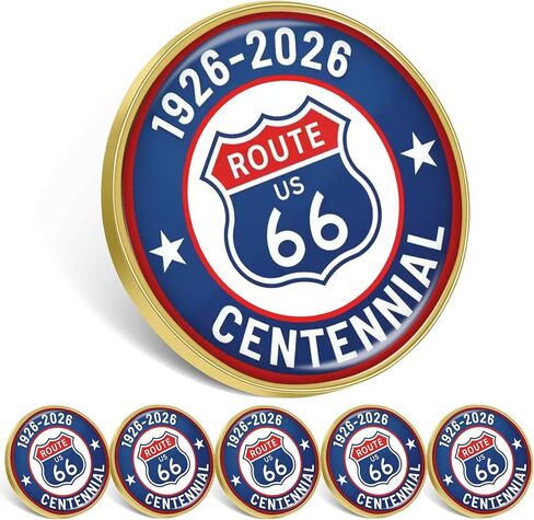 6/12/50/100 Pack Route 66 Centennial Commemorative Lapel Pins 1.1"1926-2026 Anniversary Edition Badge Collection in Saudi Arabia