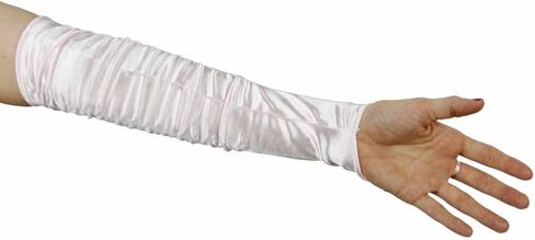 Grace Fingerless Long Gathered and Beaded Gloves, Light Pink in Saudi Arabia