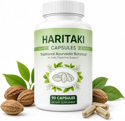 Haritaki Capsules, Terminalia Chebula Ayurvedic Herbal Supplement, Traditional Botanical Digestive Support, Vegan Non-GMO Daily Wellness Capsules, 90 Count in Saudi Arabia