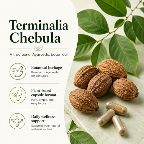 Haritaki Capsules, Terminalia Chebula Ayurvedic Herbal Supplement, Traditional Botanical Digestive Support, Vegan Non-GMO Daily Wellness Capsules, 90 Count in Saudi Arabia