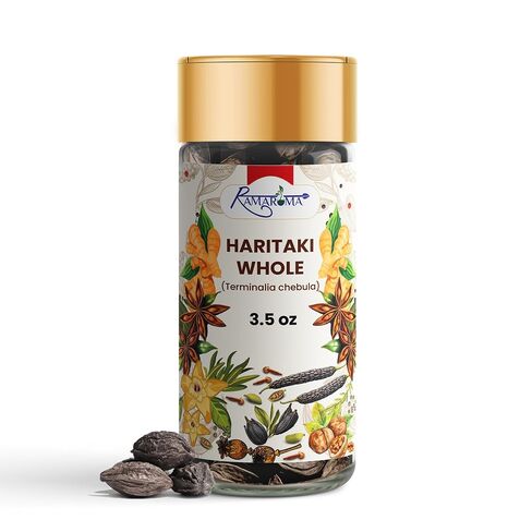 Ramaroma Premium Haritaki 3.5 oz (Terminalia Chebula) – Fine Ground Herbal Powder for Tea, Herbal Blends, Daily Wellness Routines & Traditional Ayurvedic Use –Fresh Aroma, Small Batch Packed in Saudi Arabia