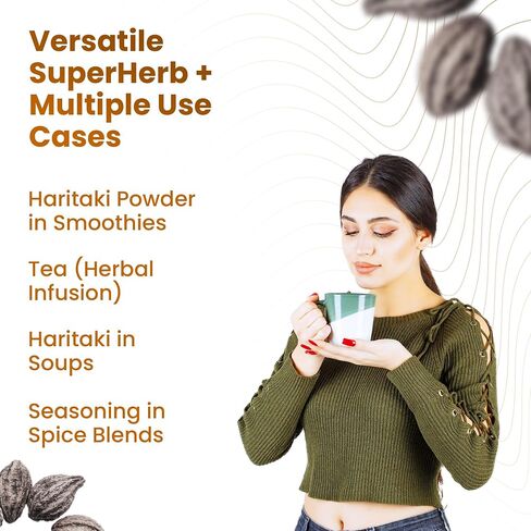 Ramaroma Premium Haritaki 3.5 oz (Terminalia Chebula) – Fine Ground Herbal Powder for Tea, Herbal Blends, Daily Wellness Routines & Traditional Ayurvedic Use –Fresh Aroma, Small Batch Packed in Saudi Arabia