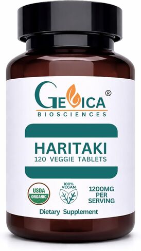 Haritaki – USDA Organic, 1200 mg per Serving, 120 Vegan Tablets Terminalia chebula Whole Fruit, No Extract, NPOP & BioAgriCert Certified in Saudi Arabia