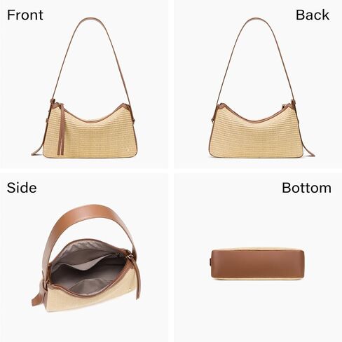 CLUCI Summer Purses for Women, Cute Straw Bag, Beach Shoulder Bag, Woven Handbags with Adjustable Wide Shoulder Strap in Kuwait