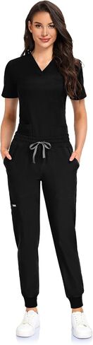 COMENII Scrubs for Women Set Comfortable Womens Scrubs-R Navy S in Saudi Arabia