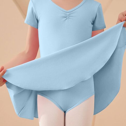 Ballet Leotards for Girls Long Sleeve Toddler Dance Leotard Outfits with Skirt Classic Elegant Dress Solid Color in Kuwait