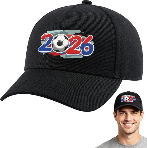 FIFA World Cup 2026 Cap for Men and Women, Breathable Cotton Adjustable Hat, for Soccer Fans in Saudi Arabia