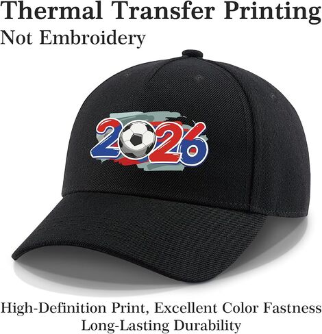 FIFA World Cup 2026 Cap for Men and Women, Breathable Cotton Adjustable Hat, for Soccer Fans in Saudi Arabia