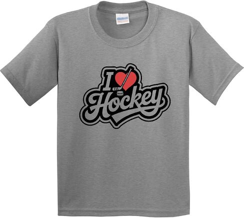 inktastic I Love Hockey Youth T-Shirt in Saudi Arabia