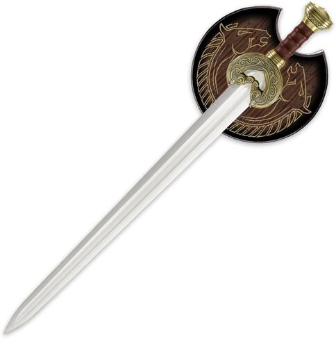 المتحدة لأدوات المائدة سيد الخواتم سيف الملك ثيودن | نسخة طبق الأصل من Herugrim LOTR مرخصة رسميًا وقابلة للتحصيل | لوحة العرض متضمنة | شفرة من الفولاذ المقاوم للصدأ مقاس 27.5 بوصة in Kuwait