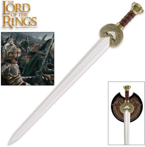 المتحدة لأدوات المائدة سيد الخواتم سيف الملك ثيودن | نسخة طبق الأصل من Herugrim LOTR مرخصة رسميًا وقابلة للتحصيل | لوحة العرض متضمنة | شفرة من الفولاذ المقاوم للصدأ مقاس 27.5 بوصة in Kuwait
