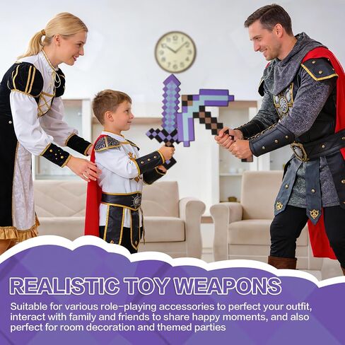 4PCS Sword Pickaxe Axe Shovel EVA Foam Toy Weapon Set – for Kids Cosplay Birthday Party Gift Blue in Saudi Arabia