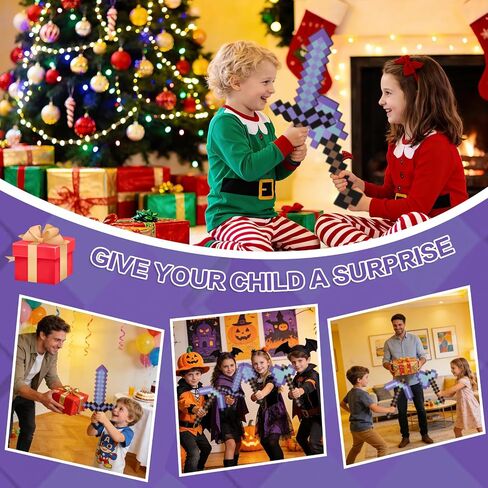4PCS Sword Pickaxe Axe Shovel EVA Foam Toy Weapon Set – for Kids Cosplay Birthday Party Gift Blue in Saudi Arabia