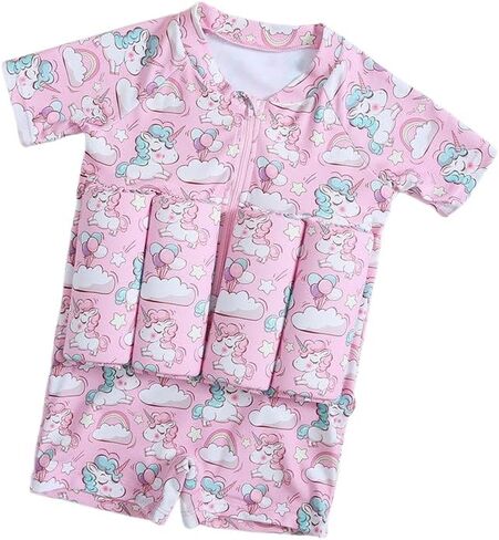 Non‑Inflatable Kids Float Suit | One‑Piece Safety Buoyancy Swim Aid with Sun Protection 2–10 | Floatie Swimsuit in Kuwait