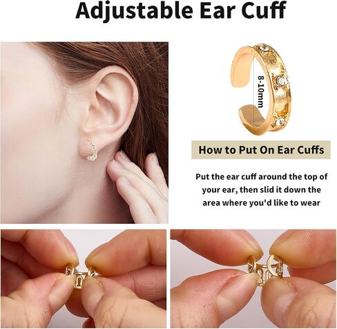 60 Pcs Ear Cuff Earrings for Women Non Piercing Helix Cartilage Silver Gold Plated Clip on Earrings Ear Wrap Earring for Sensitive Ears Women Men Fake Earring Set in Saudi Arabia