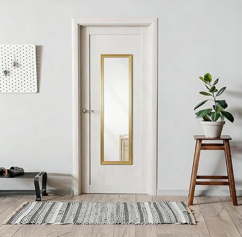 13x49 Over Door Mirrors, Hanging Mirror Over Doors,Back of Door Mirror Full Length,Full Body Mirrors for Wall(Gold) in Saudi Arabia
