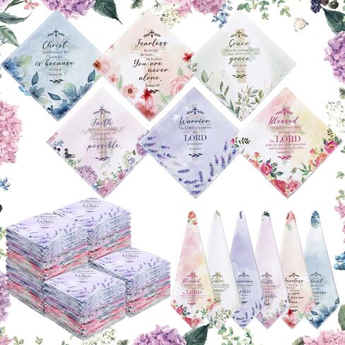 HunnmingRe Christian Handkerchief for Women Inspirational Gifts Bulk Inspirational Religious Bible Verse Handkerchief in Kuwait