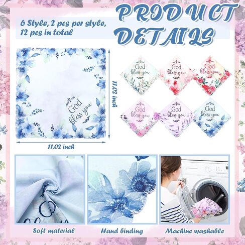 HunnmingRe Christian Handkerchief for Women Inspirational Gifts Bulk Inspirational Religious Bible Verse Handkerchief in Kuwait